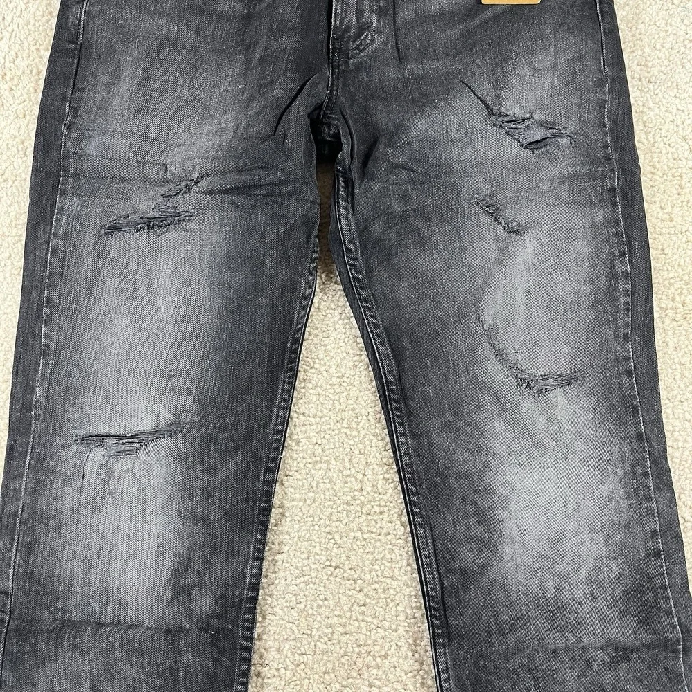 Levis 511 Sz 33x30 Fit 34x30 Black Charcoal Distressed Slim Fit Mens Faded Jeans